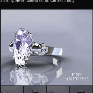 Nightfall Sterling SilverPink Amythest Coffin Ring